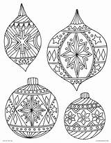 Coloring Christmas Ornaments Pages Ornament Printable Holiday Adult Patterns Adults Color Print Holidays Decorations Happy Tree Book Kittybabylove Cheerful Kids sketch template