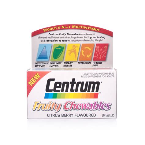 centrum fruity chewables  tablets vitamins chemist direct