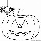 Halloween Pumpkin Coloring Spider Jack Lantern Happy sketch template