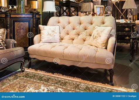 sofa   furniture store stock photo image  classic
