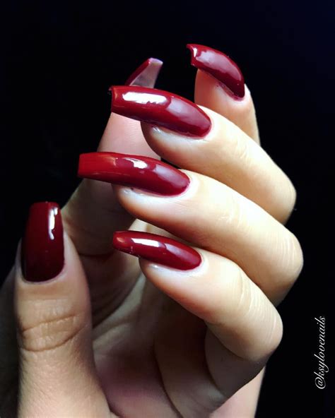 pin by silverthorne on long nails red nails long red nails long nails