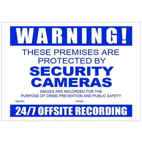 watchguard cctv security camera warning sign sports supports