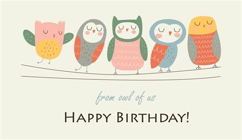 happy birthday  owl   ecard email  personalized