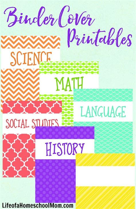 school binder cover printables  shown  text overlay