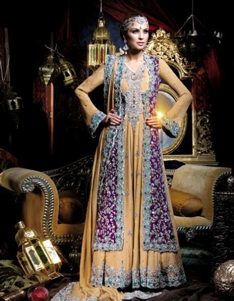 bridals and grooms styles latest double shirt frock for brides in pakistan