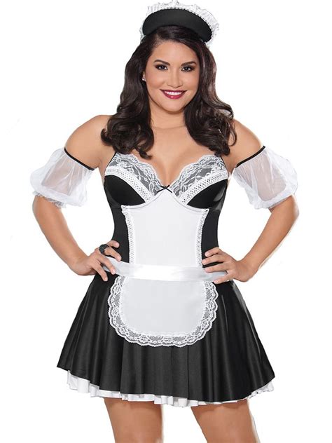 french maid chemise costume 3x in black and white by hips and curves