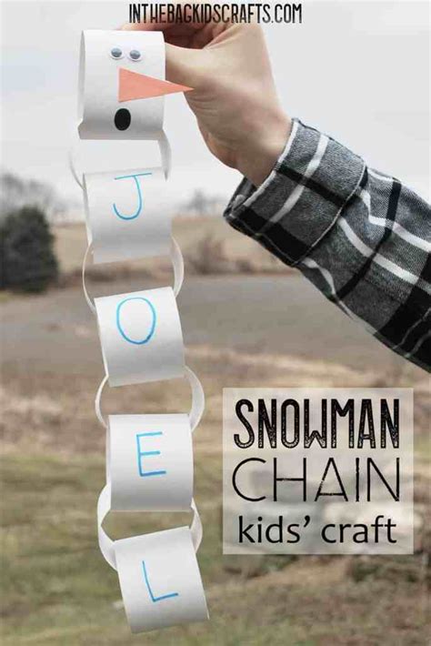 snowman chain craft   bag kids crafts