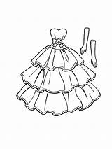 Coloring Pages Gown Getdrawings Dress Dresses sketch template