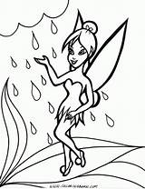 Coloring Fairies Pages Fairy Rain Printable sketch template
