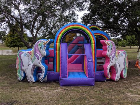 Unicorn Bounce House With Slide And Basketball Hoop 18l 16w 10t