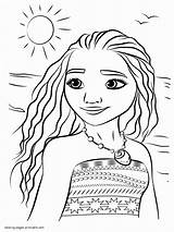 Moana Coloring Pages Printable Disney Print Princess Portrait Sheets Kids Cute Girls Pua Template Maui Kakamora Book Painting Look Other sketch template