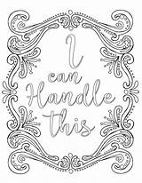 Anxiety Colouring Calming Motivating Statements Mindful Momsandcrafters sketch template