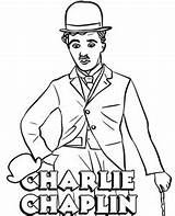 Chaplin Charlie Coloring Comedian Topcoloringpages sketch template