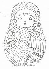 Matryoshka Coloring Doll Dolls Coloriage Template Pages Para Nesting Adult Embroidery Kokeshi Zentangle Russian Dessin Colorier Kids Pattern Russie Google sketch template