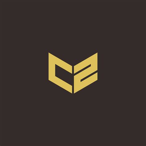 cz logo letter initial logo designs template  gold  black background  vector art