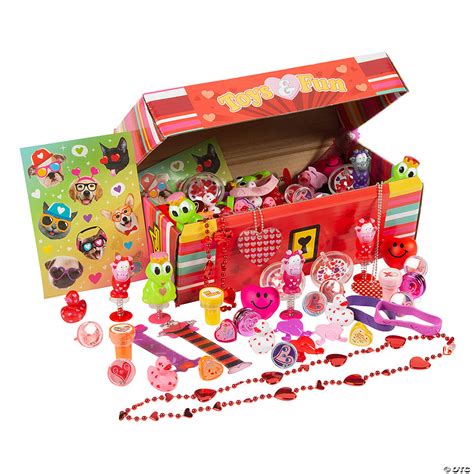 Bulk 100 Pc Valentine Treasure Chest Toy Assortment Oriental Trading