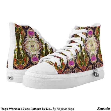 yoga warrior  pose pattern  deprise high top sneakers zazzlecom