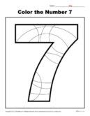 color  number  preschool number worksheet