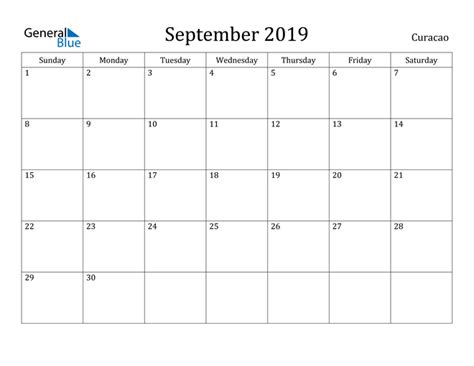 curacao september  calendar  holidays