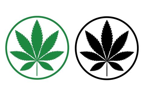 simple icon  cannabis leaf silhouette indica marijuana  vector art  vecteezy