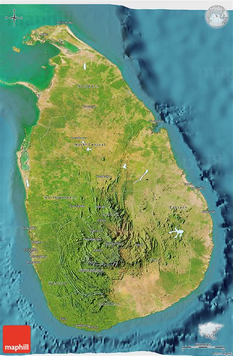 Satellite 3d Map Of Sri Lanka