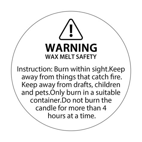 pcs paper candle warning labels candle jar wax melting safety