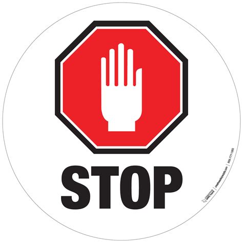 floor sign stop sign  hand phs safety