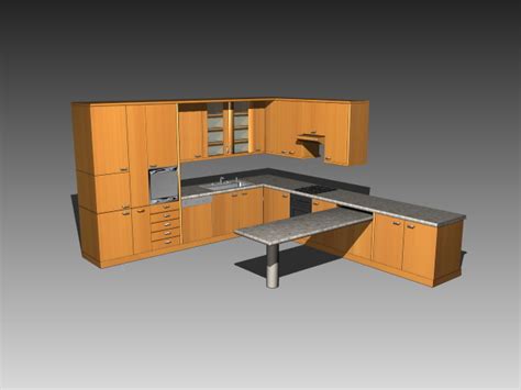 kitchen cabinet  countertop  model dsmaxdsautocad files   modeling