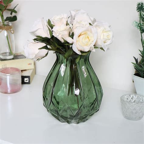 Green Cut Glass Vase Melody Maison®