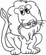Coloring Lion Cartoon Pages Kids Color Animal Lions Animals Printable sketch template
