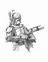 Boba Fett Coloring Pages Star Wars Printable Sketch Drawing Drawings Bounty Sketches Hunters Getcolorings 2010 Awesome Color Getdrawings Choose Board sketch template