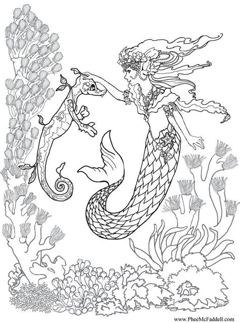mermaid coloring page  adults google search mermaid coloring