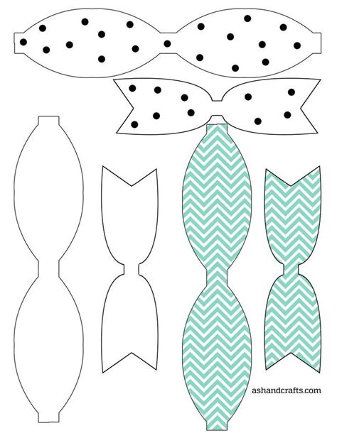 freebie friday printable paper bows ash  crafts bowtietemplate