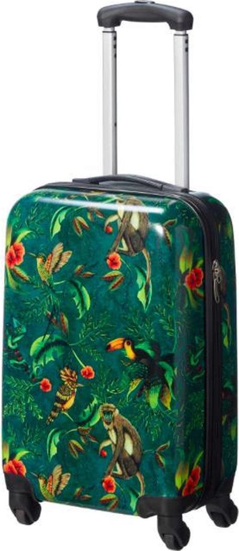 koffer met jungle print handbagage      cm bolcom