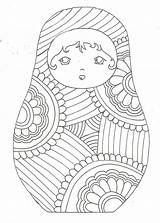 Matryoshka Coloring Dolls Template Doll Coloriage Pages Para Nesting Adult Embroidery Russian Kokeshi Zentangle Dessin Colorier Kids Pattern Russie Google sketch template