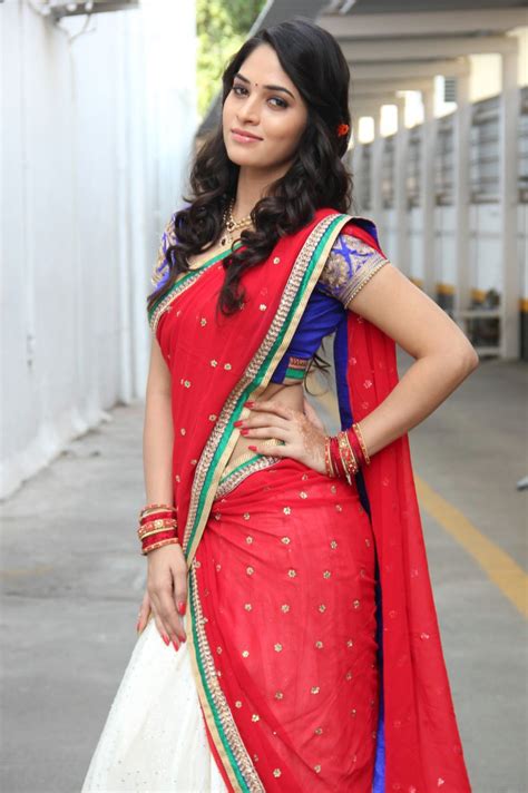 Tamil Actress Sanyathara Hot Stills In Sexy Half Saree Cap