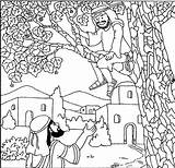 Zacchaeus Coloring Bible Jesus Pages Tree Printable Zaccheus Preschool Luke Story Kids Climbs Et School Comments Jésus Children Testament Template sketch template