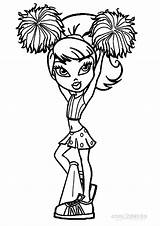 Coloring Pages Cheerleading Cheerleader Cheer Cheerleaders Stunt Bratz Kids Girls Printable Clipart Cool2bkids Drawing Pom Print Bow Color Poms Sheets sketch template