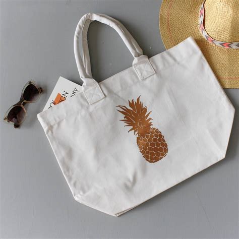 Pineapple Foil Print Beach Bag By Love Lammie And Co