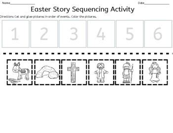 easter story sequencing activity  teach   princess tpt