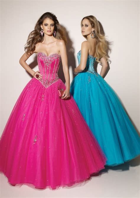sexy gathered romantic ball gown sweetheart beading tulle pink prom