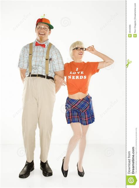 nerd with girlfriend stock image image of adult couple