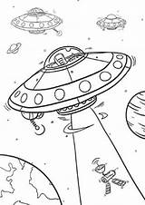 Space Coloring Pages Easy Kids Print Alien Tulamama Fun sketch template