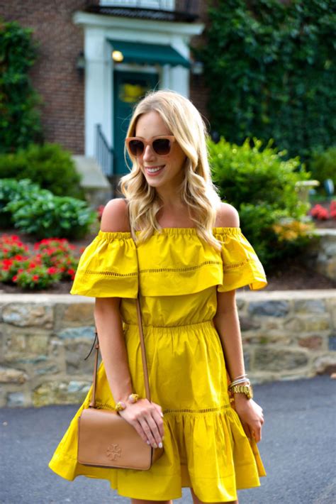 ruffled off the shoulder dress katie s bliss
