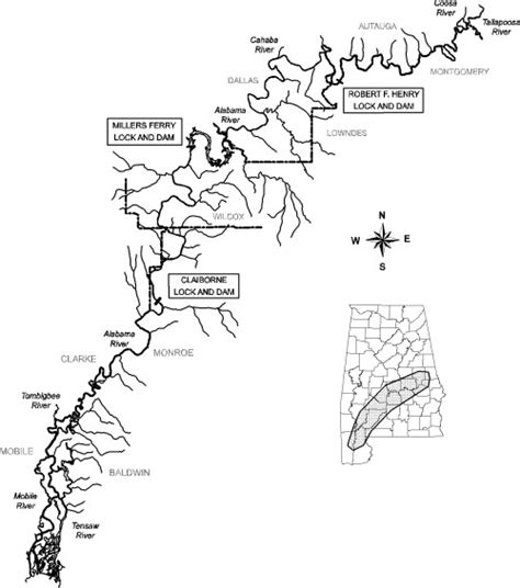 map  alabama river alabama usa  scientific diagram
