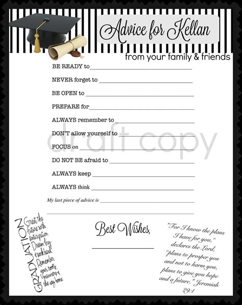 advice   graduate  printable  templates printable