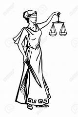 Justice Lady Scales Drawing Statue Sword Cartoon Holding Drawings Getdrawings Illustration Themis Goddess Vintage Easy Choose Board sketch template