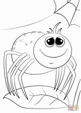 Spider Coloring Cartoon Cute Pages Printable Spiders Drawing Halloween Supercoloring Template Trapdoor Kids Categories sketch template