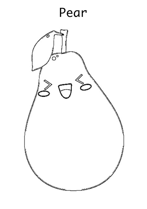 pear coloring page coloring pages fruit coloring pages color