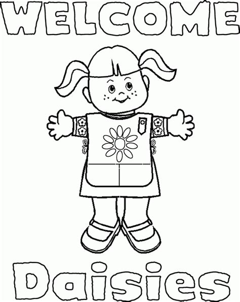 girl scout daisy flower garden coloring pages home alqu